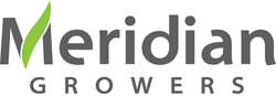 Meridian Growers logo with light green streak